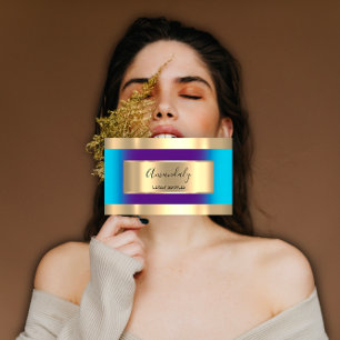 Gold Gerahmte Berufliche Lila Ocean Blue Modern Visitenkarte