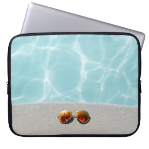Gold gerahmte Orangenlinse Sonnenbrille im Aviator Laptopschutzhülle