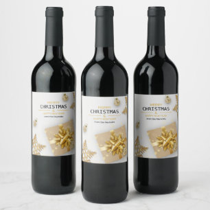 Gold Geschenkboxen Gold Schneeflocken Weihnachtsbä Weinetikett