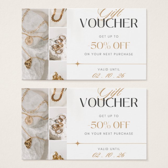 Gold-Geschenkgutschein-Visitenkarte (Vorne & Hinten)
