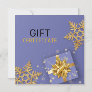Gold Geschenkgutscheine Glitzer Snowflakes Blue Ge