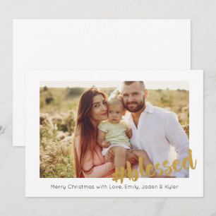 Gold gesegnete Weihnachts-Postkarte Karte