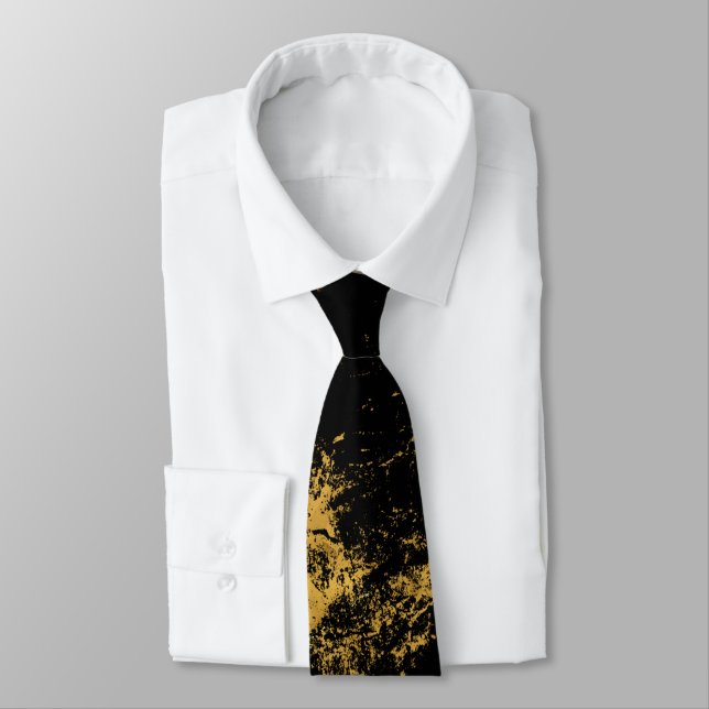 Gold gespritztes Schwarzes Krawatte (Gebunden)