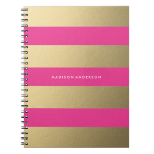 Gold gestreift   Notebook Notizblock