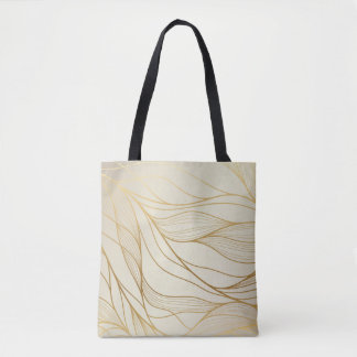 Gold gewelltes Muster. Luxuriöse goldene Linearnam Tasche