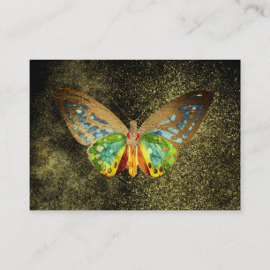 *~* Gold Gilde Watercolor Butterfly Gold Glitzer Visitenkarte