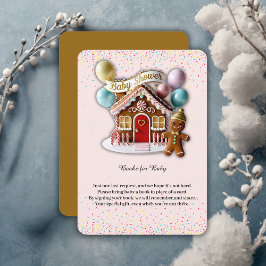 Gold Gingerbread House Baby Dusche Begleitkarte