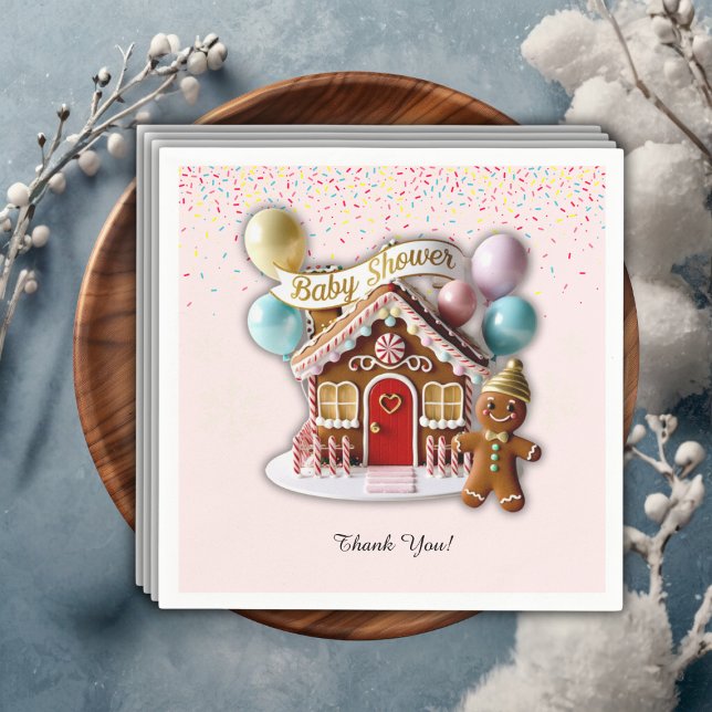 Gold Gingerbread House Baby Dusche Serviette (Von Creator hochgeladen)