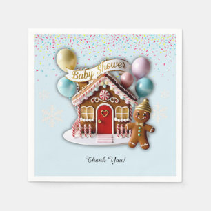 Gold Gingerbread House Baby Dusche Serviette