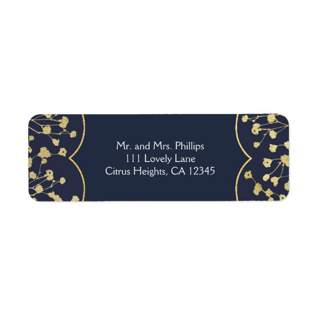Gold Gipskraut Floral Rustic Blue Wedding (Vorne)