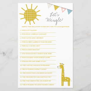 Gold Giraffe Lass uns mischen! Baby Shower Game
