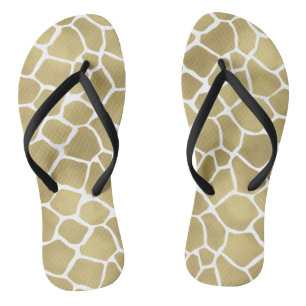 Gold-Giraffen-Print Flip Flops
