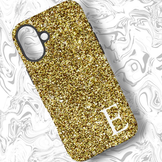 Gold Girly Printed Glitzer Stilvoll und Niedlich iPhone 16 Plus Hülle (Von Creator hochgeladen)