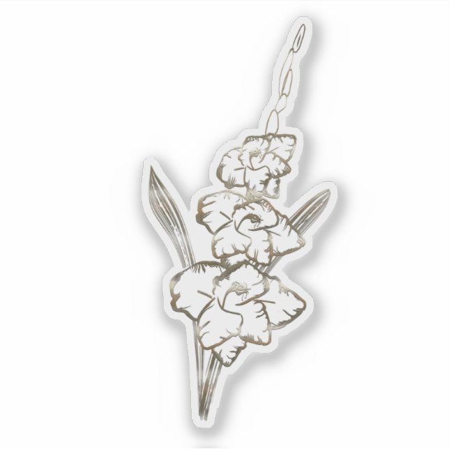 Gold Gladiolus Glad Blume Aufkleber (Vorderseite)