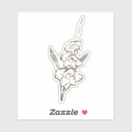 Gold Gladiolus Glad Blume Aufkleber