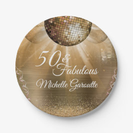 Gold Glam 50 und fabulous Pappteller