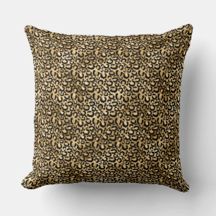 Gold Glam Black Leopard Print Kissen