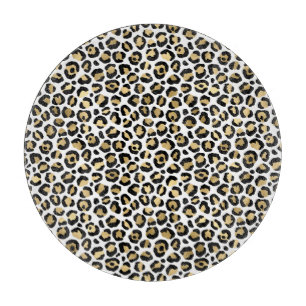 Gold Glam Black Leopard Print Schneidebrett
