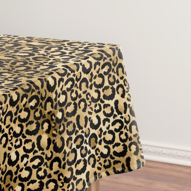 Gold Glam Black Leopard Print Tischdecke (Beispiel)