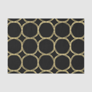 Gold Glam & Black Ringe Moderne Glam Party Seidenpapier