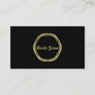 Gold Glam & Black Rings Chic Moderne Glamour Visitenkarte