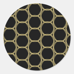 Gold Glam & Black Rings Moderne Glam Party Runder Aufkleber