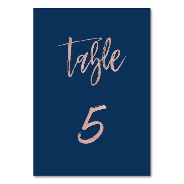 Gold-Glam-Chic-Hochzeit von Navy & Rose Tischnumme Tischnummer (Vorderseite)