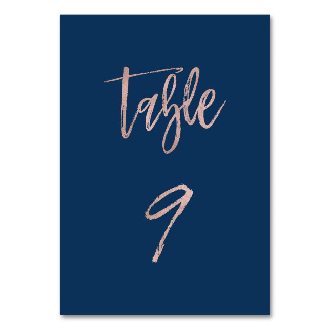 Gold-Glam-Chic-Hochzeitsfeier für Navy & Rose Tisc Tischnummer (Vorderseite)