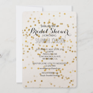 Gold Glam Confetti Brautparty Einladung