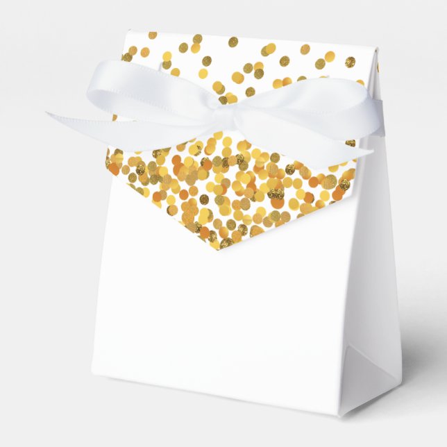 Gold Glam Confetti Dots Geschenkschachtel (Vorderseite)
