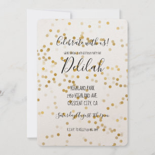 Gold Glam Confetti Einladung