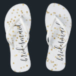 Gold Glam Confetti Flip Flops<br><div class="desc">Goldglam Konfetti Hochzeit personalisierte Maid Flip Flops</div>