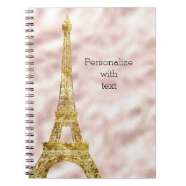 Gold Glam Eiffel Tower Blush Pink Notizblock