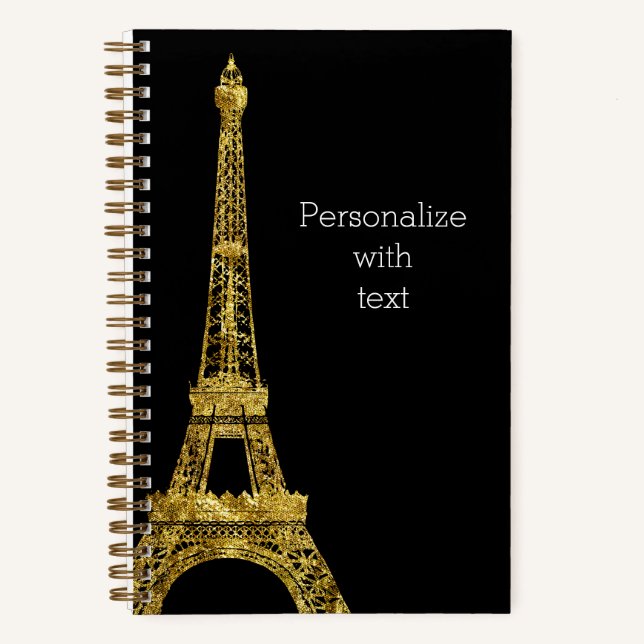 Gold Glam Eiffel Tower  Notizbuch (Vorderseite)