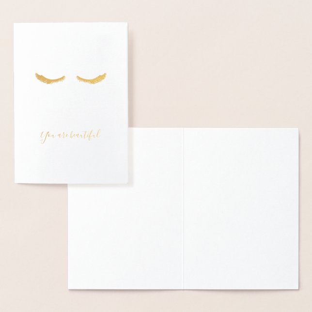 Gold Glam Eyelashes Beautiful Folienkarte (Anzeige)