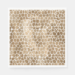 Gold Glam Giraffe Print Serviette