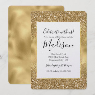 Gold Glam Glanz Einladung