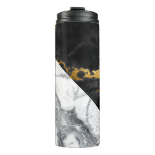 Gold Glam Glitter Marmor Thermosbecher