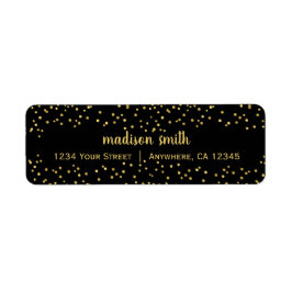 Gold Glam Glitzer Confetti | Schwarze Rücksendeadr