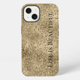 Gold Glam Glitzer Glitter Leopardenprint iPhone Hülle