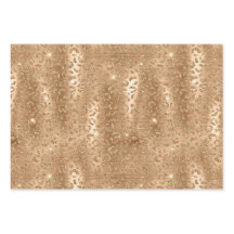 Gold Glam Glitzer Leopard Animal Print
