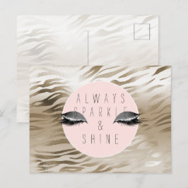 Gold Glam Glitzer Silber Glanz Augen Streifen Postkarte