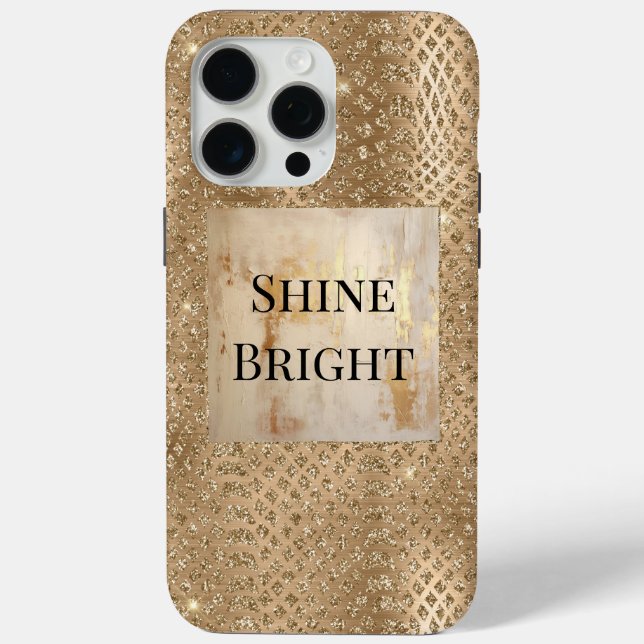 Gold Glam Glitzer Snake Skin Case-Mate iPhone Hülle (Rückseite)