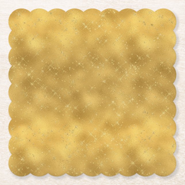 Gold Glam Glitzern Untersetzer (Vorderseite)
