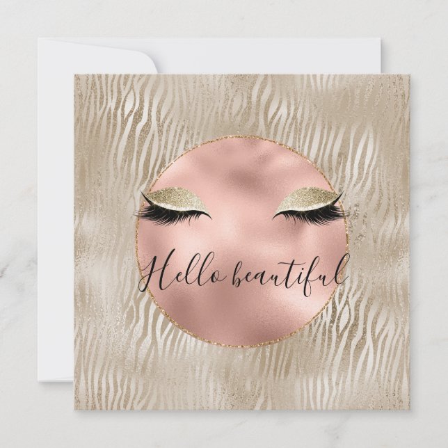 Gold Glam Glitzy Eyelashes Zebra Print (Vorderseite)