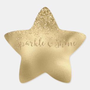 Gold Glam Glitzy Glitzer Sparkle Stern-Aufkleber