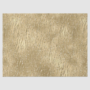 Gold Glam Glitzy Glitzer Zebra Print Seidenpapier