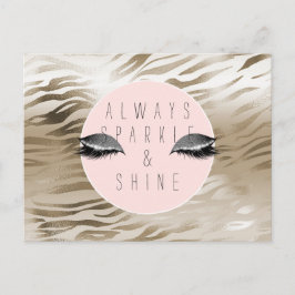 Gold Glam Glitzy Silver Sparkle Eyes Stripes   Postkarte