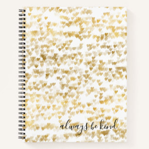 Gold Glam Hearts Bokeh Notizbuch