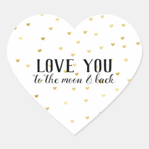 Gold Glam Hearts Liebe Herz-Aufkleber